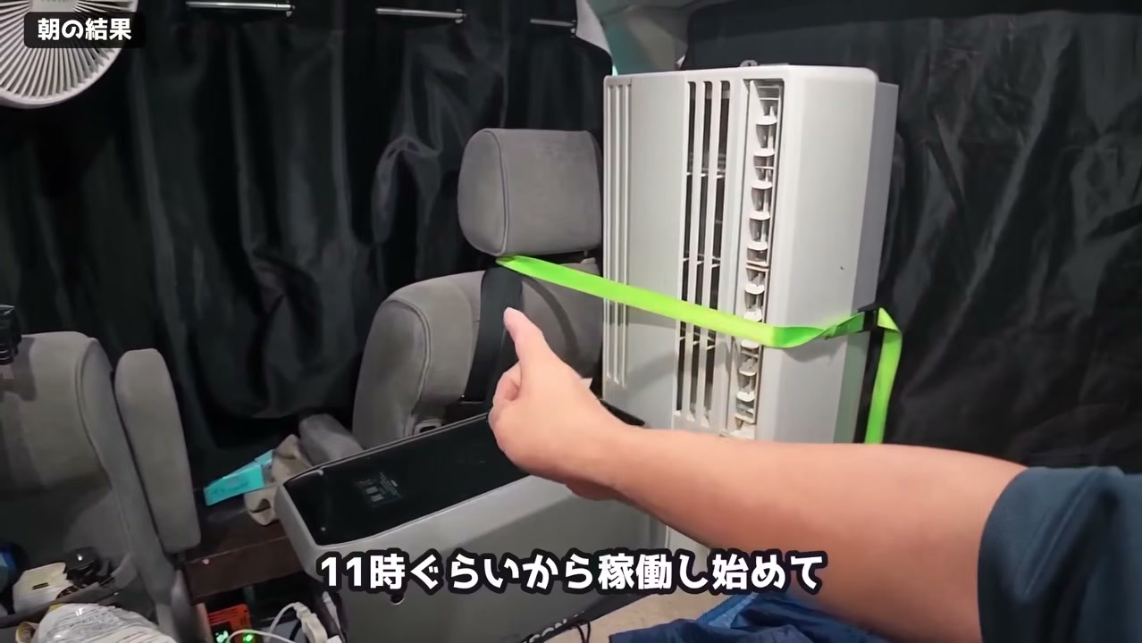 朝まで動き続けた窓用エアコンとDABBSSON 2000L