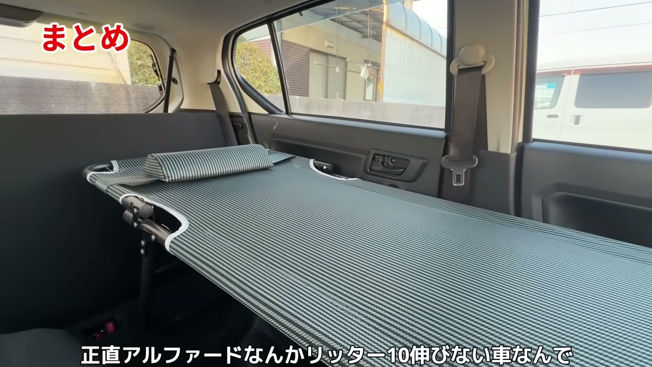 燃費のいい軽自動車ミライースに置いた車中泊ベッド